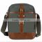 2015 Top Design New Arrival Vintage Casual Canvas Men's Leather Messenger Bag With 3 Colors Available