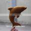 toy key ring in fake fur plush dolphin keychain