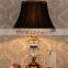 Clear K9 crystal table lamp with black lampshade