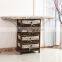 Home furniture clothes wood ironing table wooden ironing board in cabinet with multi wicker drawer