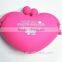 Hot sale food grade candy colored cute design heart shape silicon rubber coin wallet for birthday Gifts