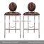 Stainless steeel barstool high chair round back