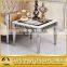 Mirrored Metal Feet Marble Top Side Table