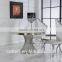 2016 Hot Sale Stylish Design Marble Top Dining Table and Chairs/stainless Steel Furniture Dining Table Set for Restaurant