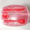 plastic lunch box food storage container with fork and knives