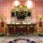 MD-0030-03 Antique shinning gold king throne chair with lions armrest