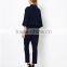 V-neck three quarter sleeve jumpsuits women summer spring autumn full length casual