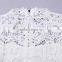 High collar long sleeve Knee length white lace dress