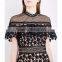 Customized Lady Apparel High Neck Sleeveless Guipure-lace Mini Dress(DQM001D)
