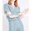Customized Lady's Apparel Elasticated Waist Short Sleeves N-neck Woven Jumpsuit(DQM002J)