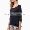 Regular fit long sleeves plain t-shirts wholesale blank t shirts woman