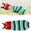 Photography prop Crochet baby swaddle cocoon baby sleeping bag knitted baby hat photo prop