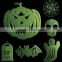 Glow in dark luminous fluorescent halloween party hanging decoration plastic skull tomb ghost hanging decoration