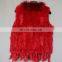 Genuine fur vest high quality women lady rabbit/rccoon fur gilet handmade