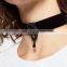 New Popular Black Velvet Choker Necklace Rhinestone Geometric Women Jewelry
