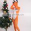 Christmas Day Santa Deer Full Body Spandex Lycra Cosplay Costume Orange