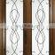 USA House flat exterior main entrance wooden door french wrought iron door