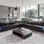 European modern designs led light l shape corner leather sofa set furniture living room