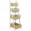 Wholesale white wash wood ladder rack display folding stand shelf for plant flowers