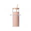 Portable 16OZ 20OZ Glass Water Bottle With Silicone Sleeve Outdoor Coffee Tea Mug Glass Bottles With Wooden Straw And Lid