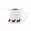 Christmas holiday gift 10cm custom photo large enamel cup with lid