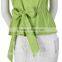 women tops clothing factory in china latest fashion top design green workwear top with bowtie