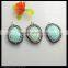 LFD-0079B Wholesale Nature Amazon Druzy Connector Beads, with Crystal Rhinestone Paved Gem stone Beads Jewelry Findings
