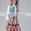 Wholesale garment factory women's denim vest with hoody new design lady's denim clothes