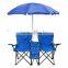 Table Cooler Fold Up Beach Camping Chair with Umbrella