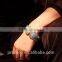 Exaggerate Cuff Bangles Gold Plated Metal Glaze Rhinestones Statement Bracelets