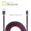 2015 New Item Walnut MFI Leather Cable for IPhone With Metal Housing