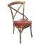 antique bronze metal cross back dining chair
