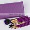 2016 new product 10 pcs purple makeup brush set with frosted ferrule