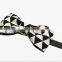 Printed Black And White Checked Design Polyester Bow Tie