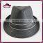 Black Suede Fedora Hat with Zipper Band