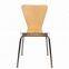 Mid Century Modern Style Bent Plywood Stainless Steel Legs Dining Side Chairs