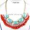 2015 Latest Design Elegant Layered Colorful Bead Women Costume Necklace