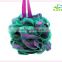 Customized wholesale multicolor body rubbing ball puff mesh loofah shower                        
                                                Quality Choice