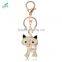 Fashion Metal Rhinestone Lucky cats Keychain