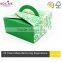 Recycled Green Square Food Cookie Boxes With Handles