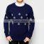 Lambswool men Christmas Jumper with Snowflakes pattern, men fashion high neck sweater pullover