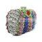 Newest colorful pumpkin design hard case crystal clutch purse woman handbag (8792A-C2)