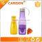 650ml plastic clear sport juice infuser water bottle
