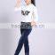 2015 latest design children jean pants girl pants printed