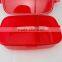 Food grade plastic Kids 2 compartment lunch box with fork
