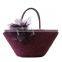 Beautiful lady straw bag with flower,beautiful lady bag,straw bag