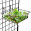 12" x 12" Square Metal Gridwall Basket with Rear Mounted Hooks