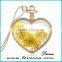 Latest Jewelry Accessories Real Flower Clear Galss Pendant with Chain