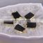 Gold Plated Natural black Tourmaline Druzy Stone Connector Beads For Jewelry Making