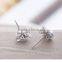 Website Hot Big High Quality Cute Zircon Flower Crystal Sterling Silver Earring Findings